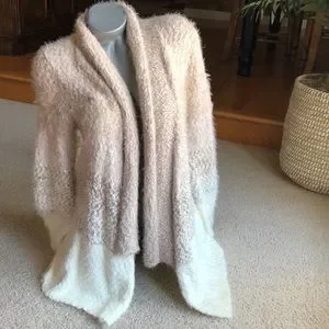 Cupio Sweaters Cupio Beige And Cream Soft Eyelash Cardigan Sweater Poshmark